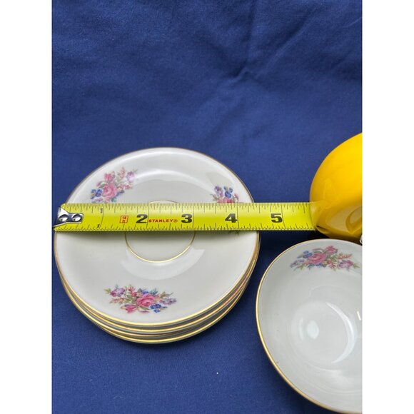 Rosenthal Bavaria Vintage 4 Teacup & Saucer Set With Floral Design German 282443 - Picture 4 of 12